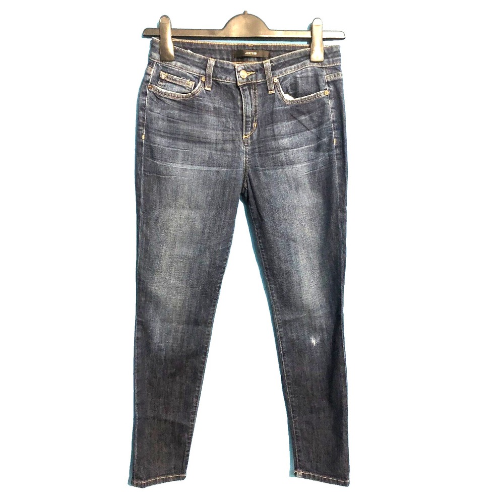 JOE'S Women's Blue Denim ROBIN SKINNY ANKLE Mid-Rise Distressed Jeans Sz W-28